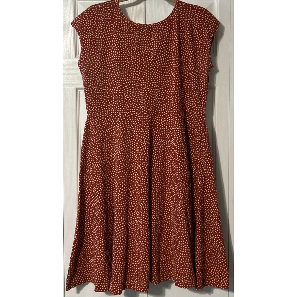 Effie's Heart The Ready Dress in Chamomile Print Burnt Orange Polka Dot Size 1X - Picture 9 of 9